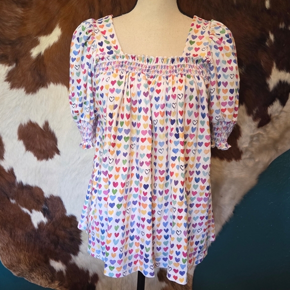 Ruth And Ralph Other - Colorful Heart Print Girls Dress